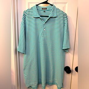 Peter Millar Summer Comfort Striped Performance Polo SZ XL